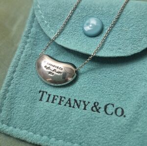 Tiffany & Co. Silver Bean Pendant Necklace
